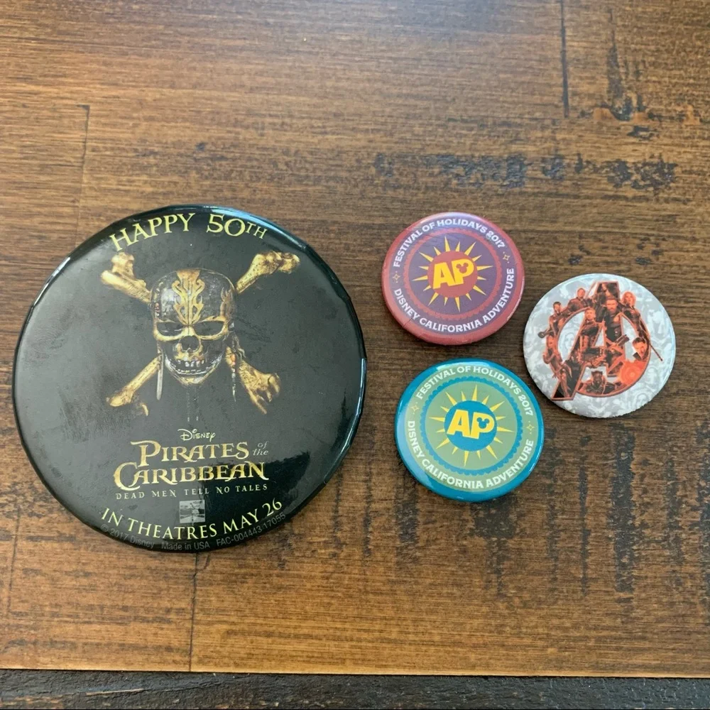 Pirates of the Caribbean Disneyland Button 50th Avengers Festival Holidays